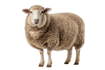 Studio shot of a light brown sheep