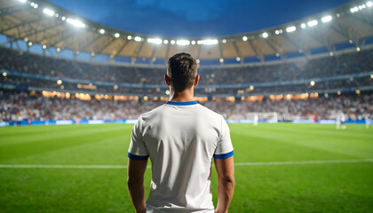 Soccer Player Stadium Night View.