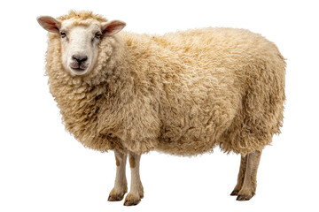 Full shot of a light beige sheep