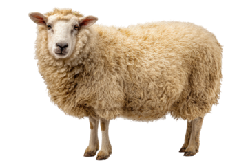 Full shot of a light beige sheep