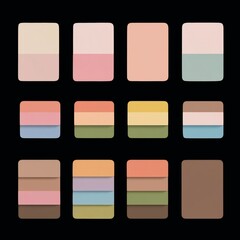 Collection of pastel color swatches arranged in a grid