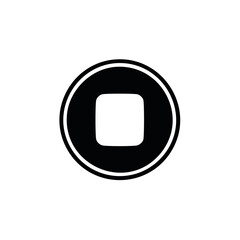 Media Playback Stop Button in Black and White Media Playback Stop Button in Black and White