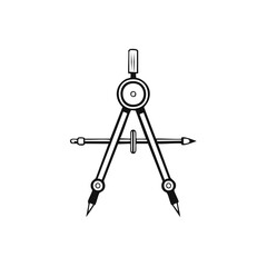 Illustration of Divider Caliper for Draftsmanship and Technical Drawing Tool