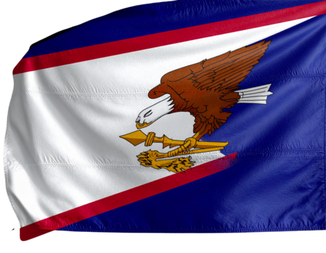 American Samoa Flag Waving in Wind – Realistic 3D Render on Transparent Background  PNG