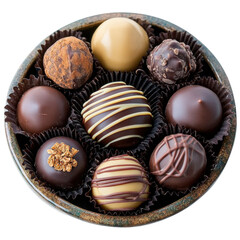 Assorted gourmet chocolates in elegant presentation