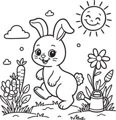 Happy Bunny with a Big Smile Coloring Page