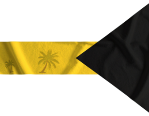 Flat Bahamas Flag with Subtle Fabric Folds – Top View Transparent PNG
