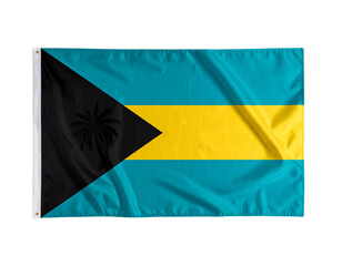 Flat Bahamas Flag with Subtle Fabric Folds – Top View Transparent PNG
