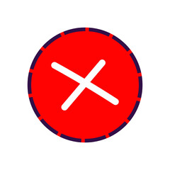 Obraz premium Red Circle with White X Symbol