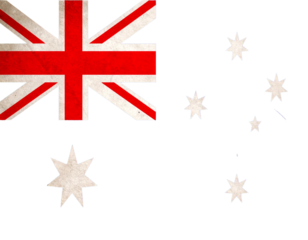 Australian Flag in Vintage Grunge Style – Textured Artistic PNG