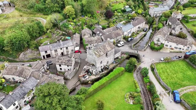 Aerial Drone Footage of Castleton Village, hope valley, UK