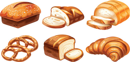 Colorful baked goods illustration