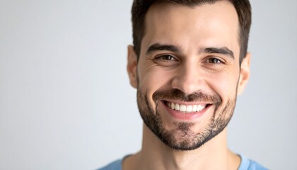 Fototapeta premium Man Smiling Portrait with Healthy White Teeth and a Cheerful Expression