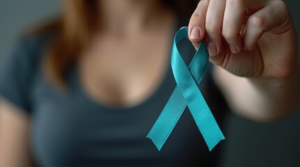 Teal ribbon awareness support hope health 4k video footage