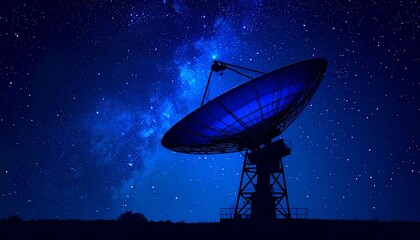 Radio Telescope view at night