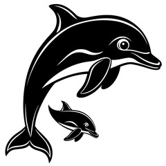 Obraz premium dolphin isolated on white background