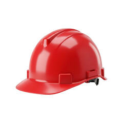 Red Construction Helmet isolated On White Background