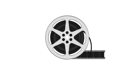 Fototapeta premium Nostalgic Film Reel Illustration Depicting Classic Cinema and Moviemaking Process