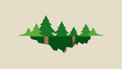 Naklejka premium Green Forest Silhouette Revealed Through Torn Paper