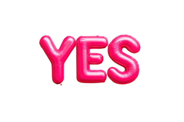 Pink Balloon Letters Forming Yes Word Celebration Decoration