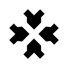 Block style arrow icons pointing in four directions with strong square edge design