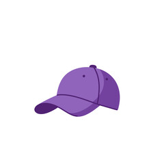 Minimalist Purple Baseball Cap Illustration with a Solid Background