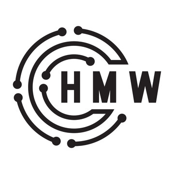 HMW letter design. HMW letter technology logo design on a white background. HMW Monogram logo design for an entrepreneur and business.