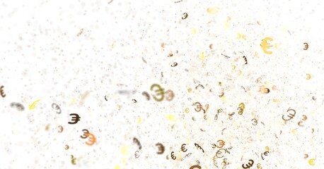 Abstract background of many euro symbols falling. Ideal for financial or business concepts.
