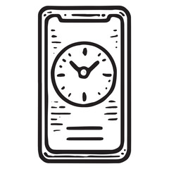 Obraz premium Smartphone with Clock App Icon: Digital Timekeeping Design
