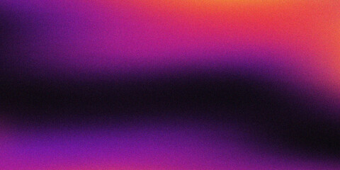 Glowing purple red yellow orange black abstract color gradient banner poster cover design, dark grainy texture, copy space. eps10