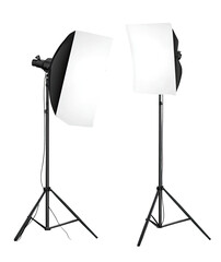 Two studio lights with softboxes