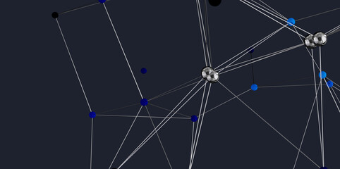 Stock photo of abstract network connection with dots and lines. Ideal for technology, communication, and connection concepts.