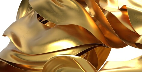 Shiny golden metallic texture. Abstract background of flowing gold waves. Perfect for luxury...