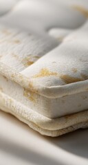 Close-up of a creamy, textured sandwich confection