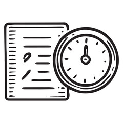 Obraz premium Newspaper with Clock Icon: News and Timely Information Design