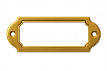 Elegant golden frame featuring a transparent background, perfect for incorporating custom text or unique designs in various projects