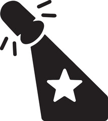 Silhouette vector of movie premiere spotlight and red carpet scene, ideal for cinema and entertainment designs.