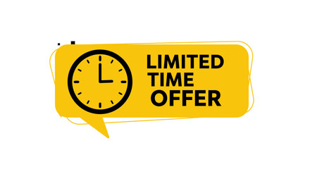 Promotional Time Limited Time Offer Concept on Yellow Clock Icon for Marketing Strategy