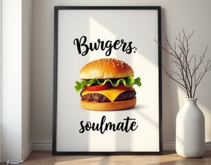 Burgers Soulmate Wall Art Poster - Modern Food Decor