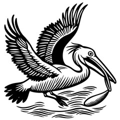 Obraz premium pelican vinyl ready vector illustration