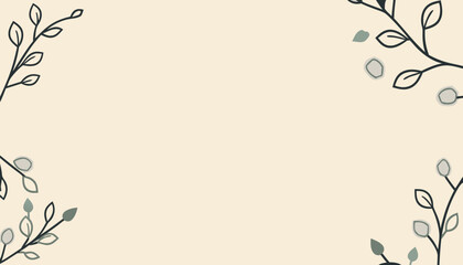 Obraz premium Decorative floral border illustration on neutral background 