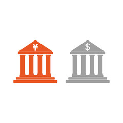 Bank icon in filled, thin line, outline and stroke style. Vector illustration of two colored and black bank vector icons designs can be used for mobile, ui,