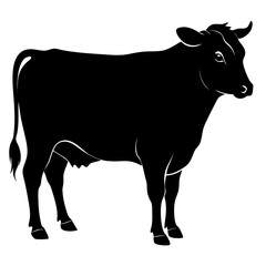 silhouette of a cow