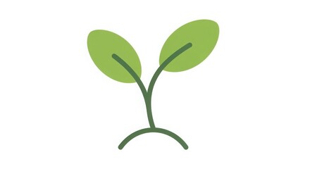 Simple Green Plant Sprout Icon