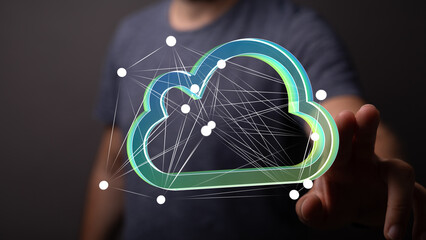 Secure cloud storage, data transfer, and network infrastructure.  Modern technology solutions.