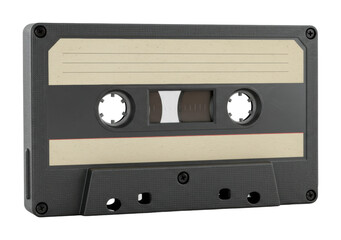 Fototapeta premium Vintage audio cassette tape classic music recording storage retro media compact. Cut out PNG