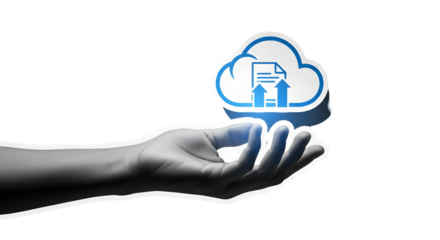 Securely uploading important documents and data to the cloud signifies efficient digital transformation and seamless data management for modern businesses seeking growth.