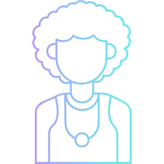 Gradient Afro Icon