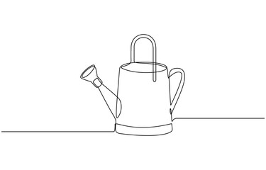 One continuous single line of water sprinkler vector illustration. Editable outline