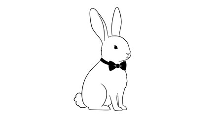 Fototapeta premium white rabbit on white background